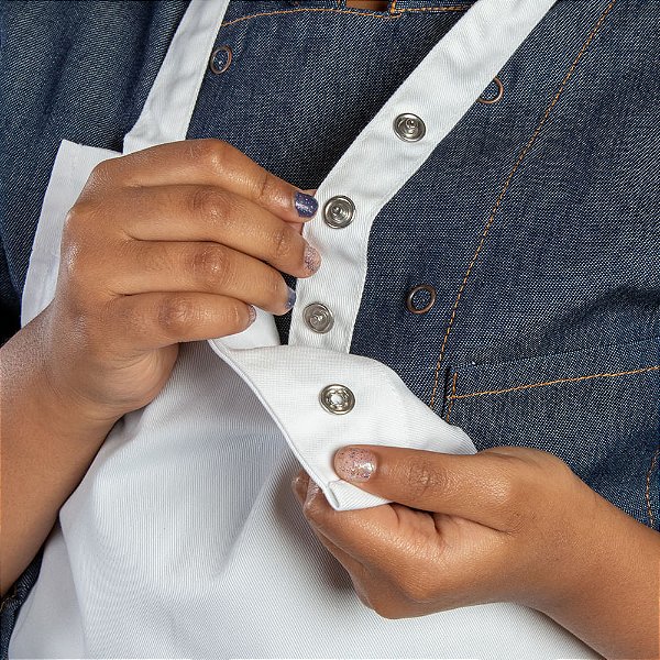 Uniforme Infantil Avental Frontal Unissex Branco P - 50X60cm - Cromus Allonsy