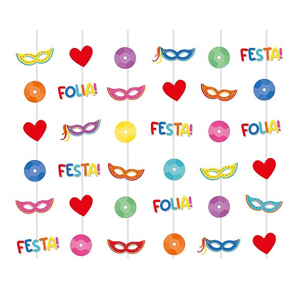 Cortina Decorativa Carnaval - 6 Un