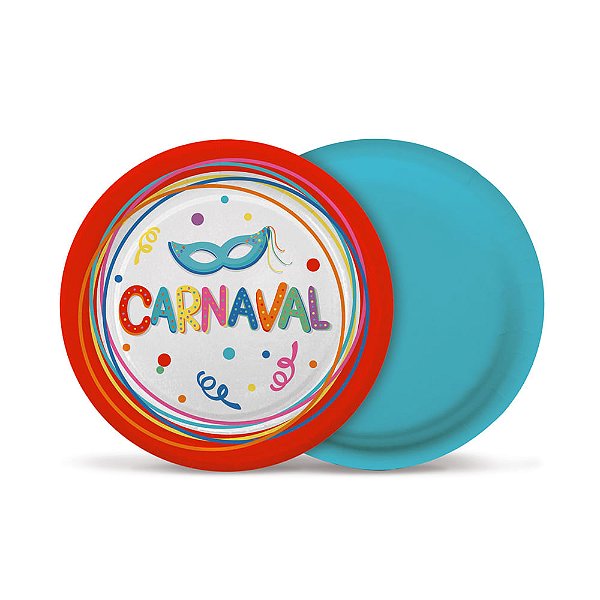 Prato Redondo Carnaval 18Cm - 8 Un