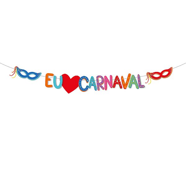 Faixa Decorativa Eu Amo Carnaval