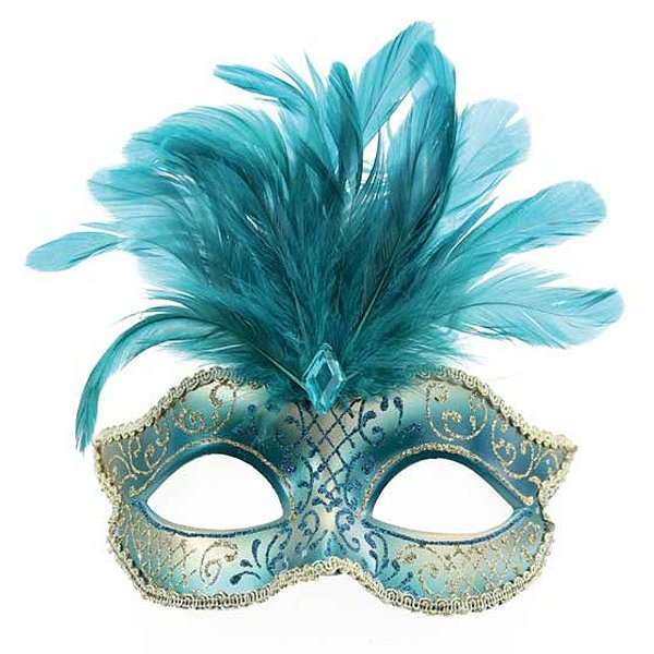 Máscara Madrid Azul e Dourado Adulto