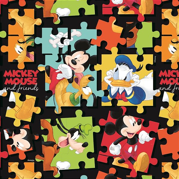 Saco 25X37 Quebra Cabeça Mickey e Turma - 40 Un