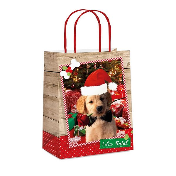 Sacola Papel Cachorrinhos G 32X26,5X13