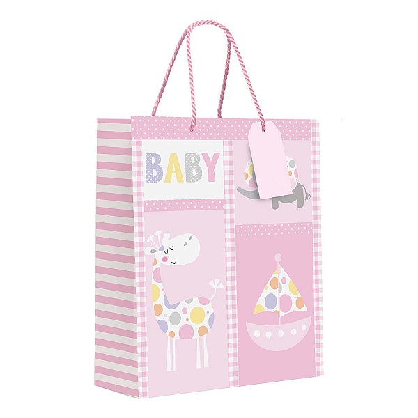 Sacola Premium Ternura Rosa G 34X38X15
