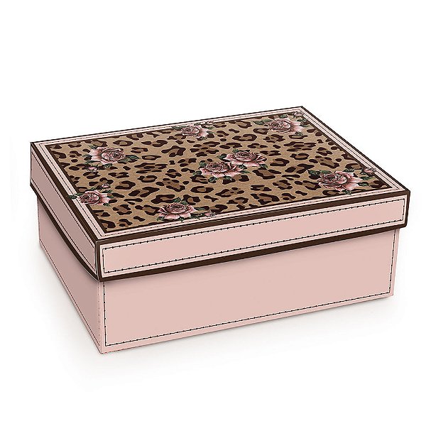 Caixa Rigida Retangular Alta Leopardo P 23,5X18X9