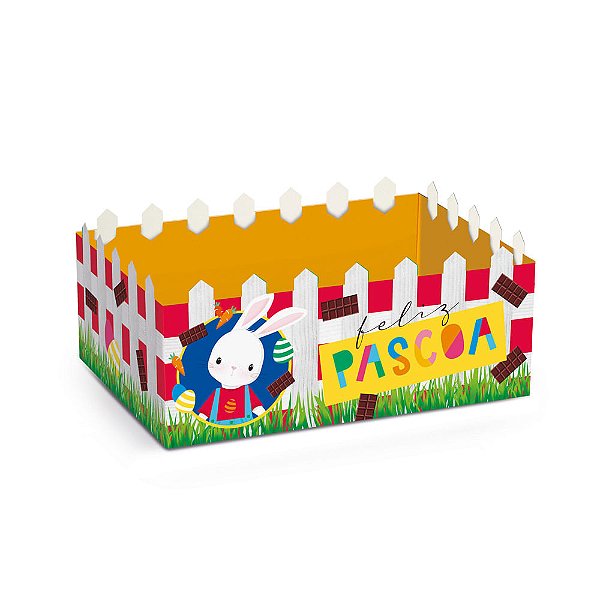 Cesta Cerquinha de Cartão Brilho de Páscoa M 22X15X8