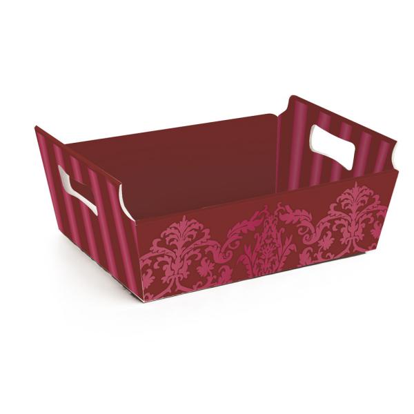 Cesta de Cartão Adamascado Marsala G 32X24X11