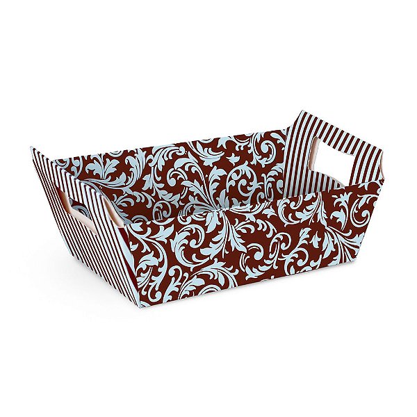 Cesta de Cartão Arabesco Az/Mr Mini 10X7X4 - 10 Un
