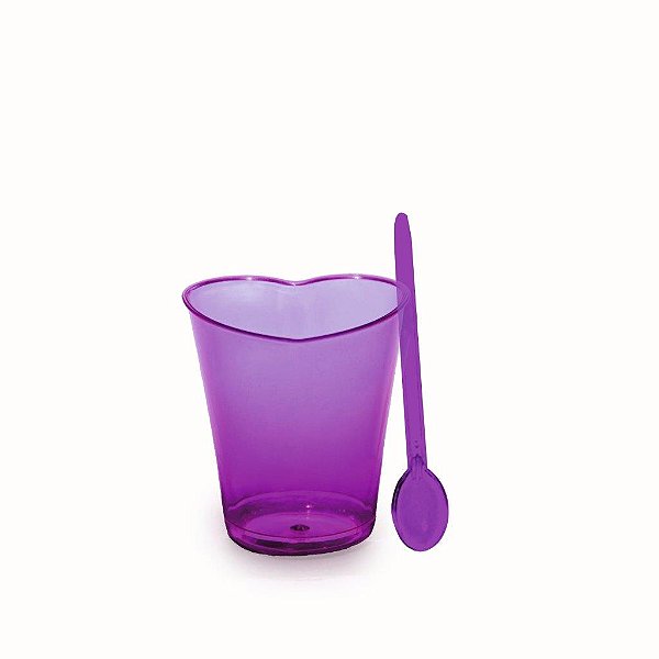 Copinho para Doces Coração Lilás 30Ml - 8 Un