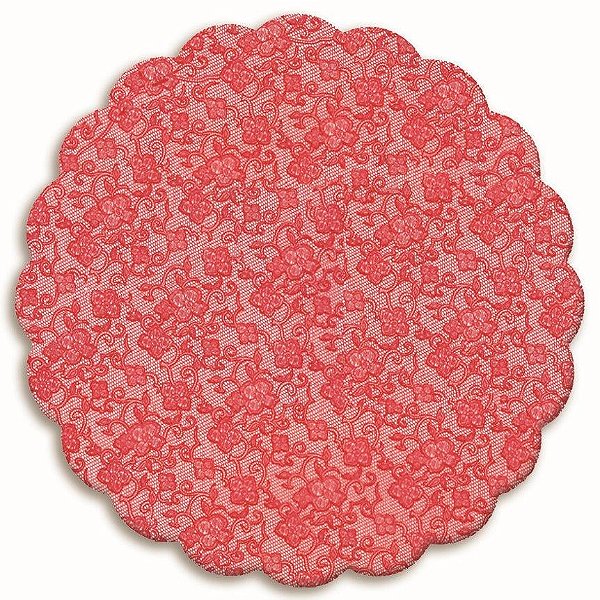 Fundo para Bandeja Renda Francesa Vermelho 27cm - 100 Un