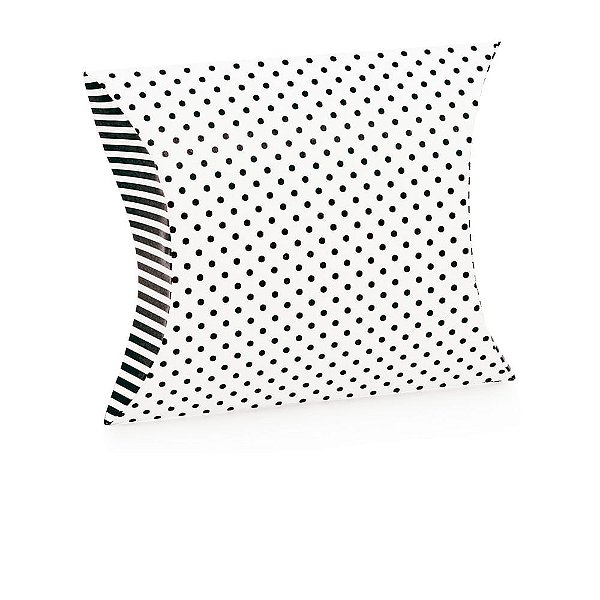 Mini Caixa Almofada Poá Preto/Branco G 13,4X3,8X12 - 10 Un