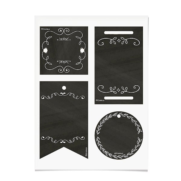 Cartela de Tags Destacaveis Lousa 15,8X11,6 - 3 Un