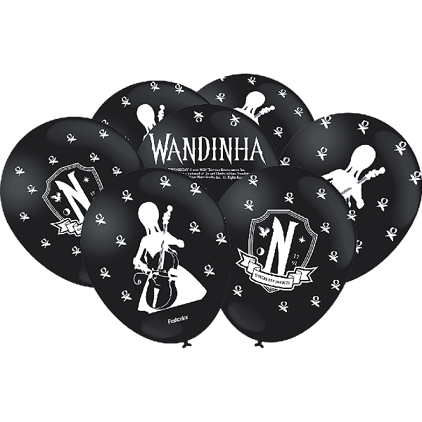 Balão Especial Preto Wandinha - 25 Un
