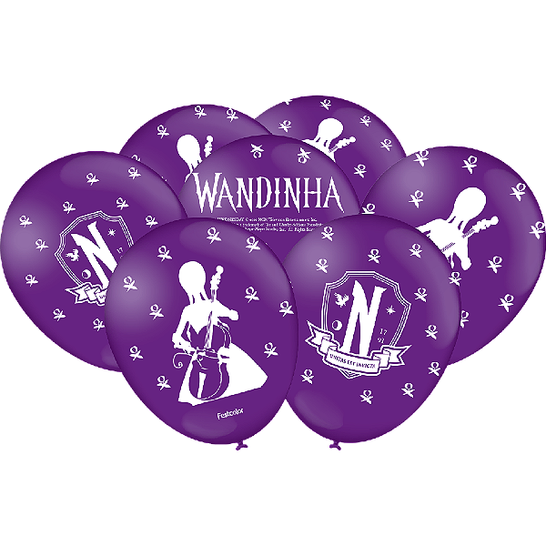 Balão Especial Lilas Wandinha - 25 Un