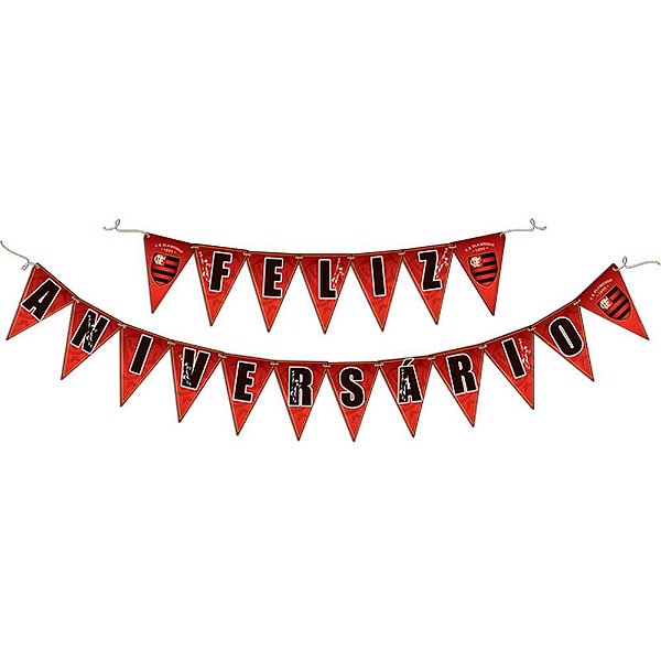 Faixa Feliz Aniversário Flamengo - Festcolor - 1 Un