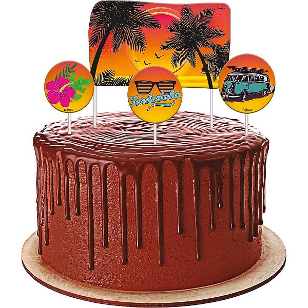 Topper para Bolo Tardezinha - Festcolor - 04Un