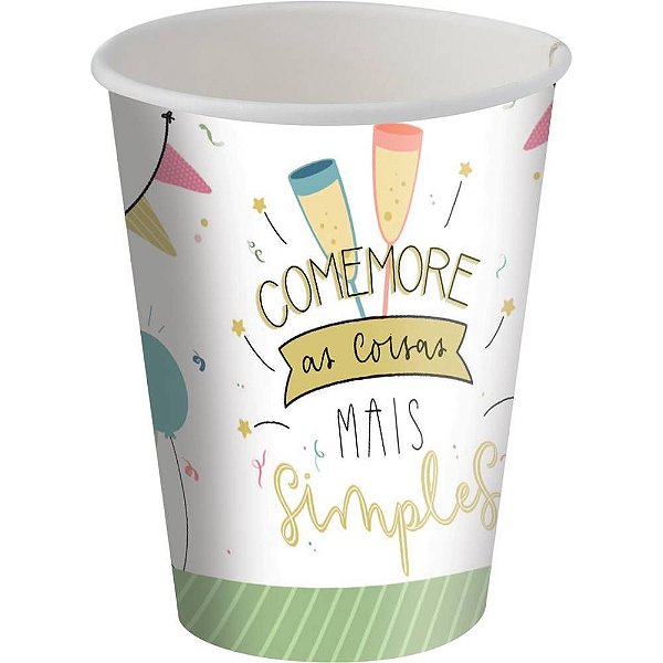 Copo Papel 200ml Celebre a Vida  - Festcolor - 08Un