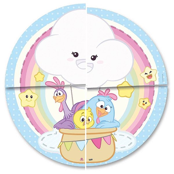 Painel 4 Lâminas Galinha Pintadinha Candy  - Festcolor - 1Un