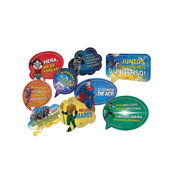 Kit Placas Liga da Justiça Ilustrada - Festcolor - 09Un