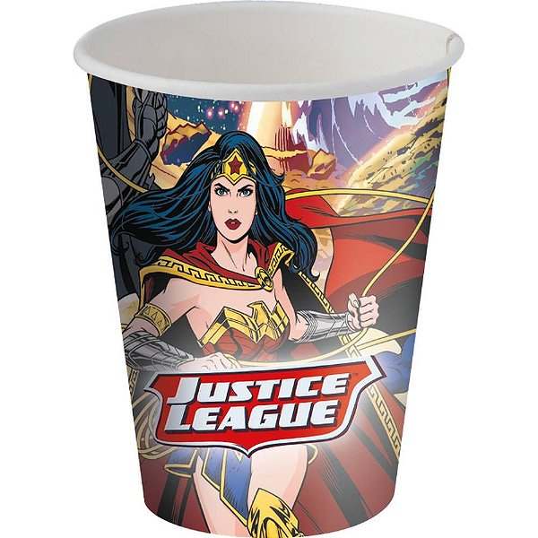 Copo Papel 200ml Liga da Justiça Ilustrada - Festcolor - 08Un