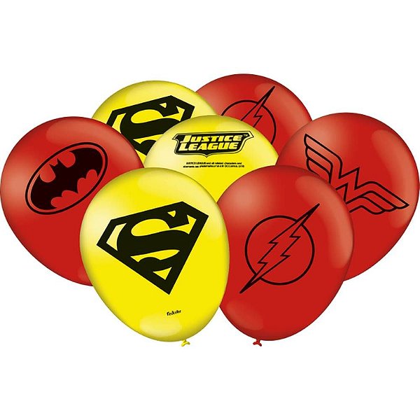 Balão Importado Especial Liga da Justiça Ilustrada - Festcolor - 25Un