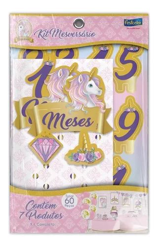 Kit Mesversário Unicórnio - Festcolor - 1Un