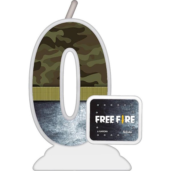 Vela Temática Free Fire Nº 0 - Festcolor - 1Un