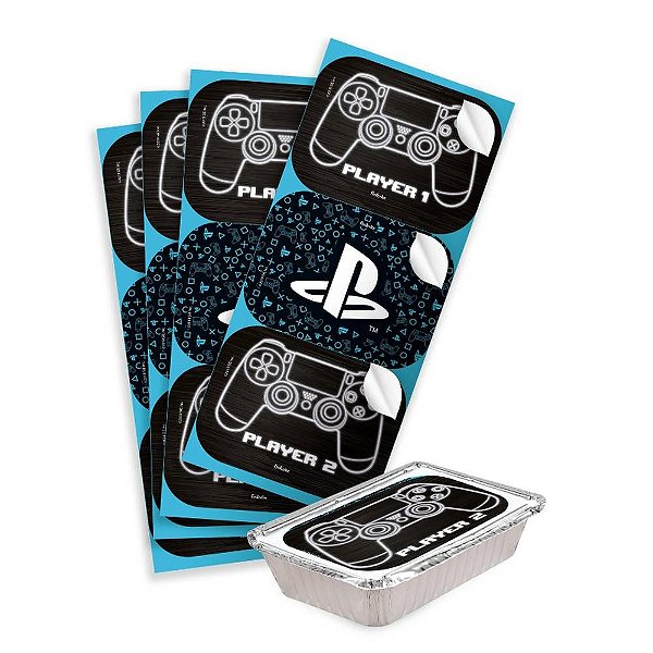 Adesivo Retangular PlayStation - Festcolor - 12Un