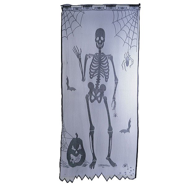 Cortina Decorativa de Tecido Happy Halloween 2,10x1,15 Metros - 1 Un