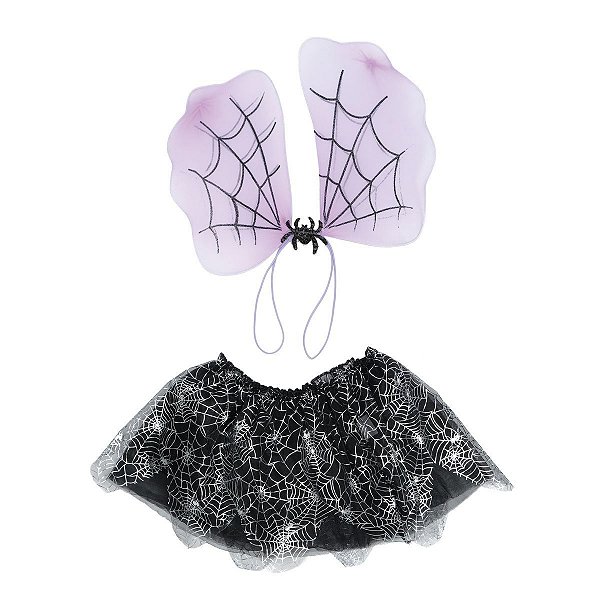 Kit Saia Teias De Aranha Preto / Roxo Halloween - Cromus - 1 Un