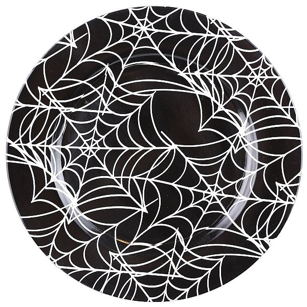 Sousplat Teia Preto/Branco - Cromus - 1 Un