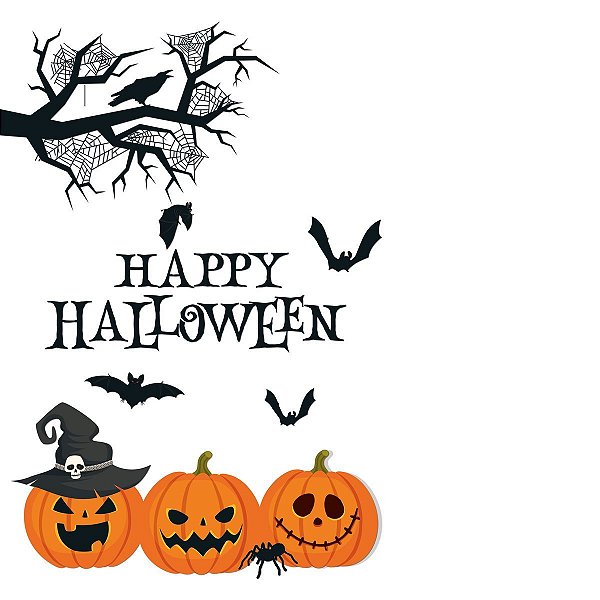 Kit Adesivo Para Vitrine Abóboras Travessuras Halloween - 1 Un