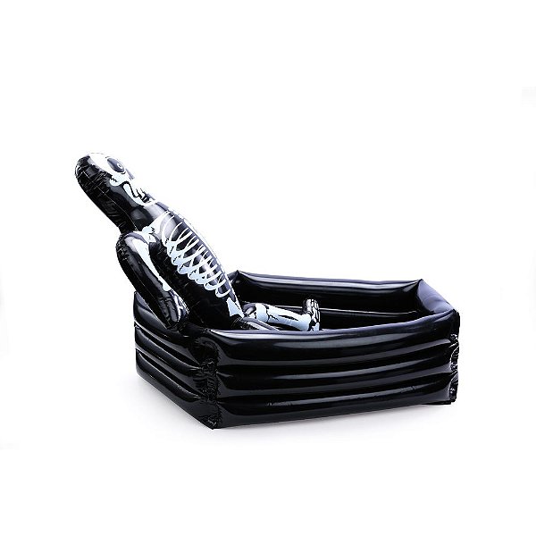 Cooler Caixão com Esqueleto para Decoração de Halloween - Cromus - 1 Un