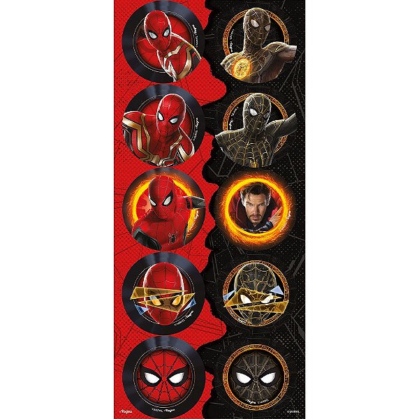 Adesivo Redondo Homem Aranha 3 30 Unidades - Regina