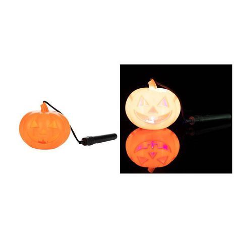 Abóbora Halloween com Haste e Luz - 11cm