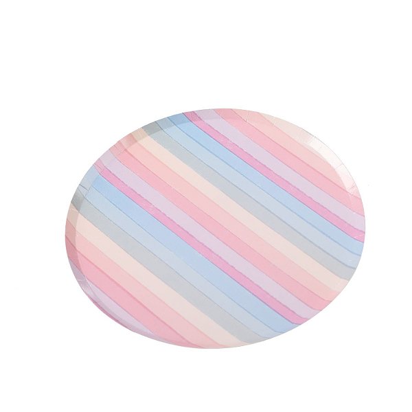 Prato Papel Candy - Silver Plastic - 8 Un