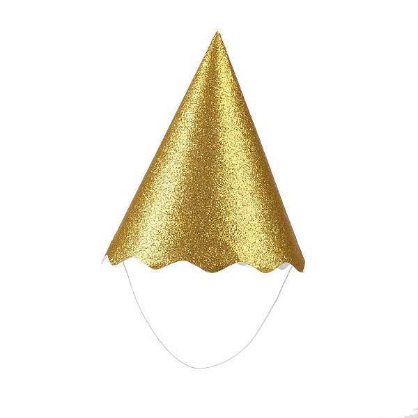 Chapéu Papel Metalizado Dourado com 8 Un - Silver Plastic - 8 un