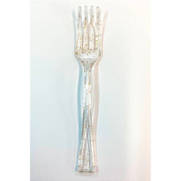 Mini Garfo Perolado Dourado - Silver Plastic - 30 Un