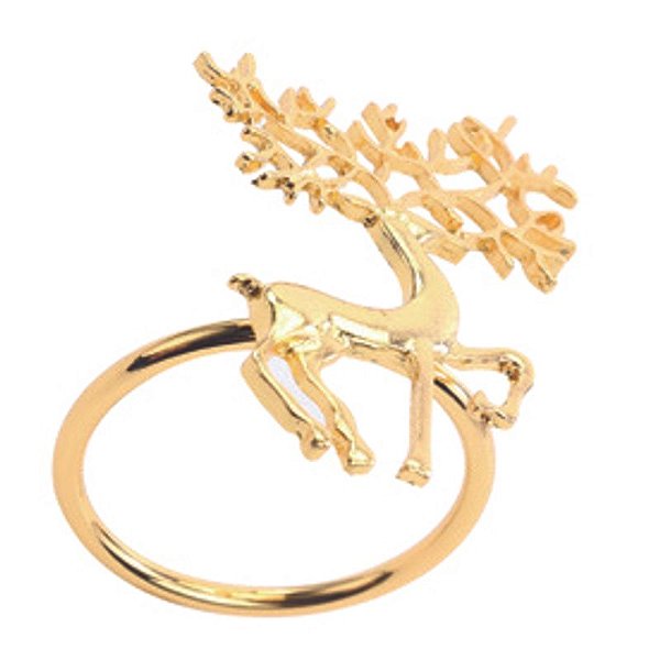 Porta Guardanapo Rena Ouro    - Jogo com 4 Peças