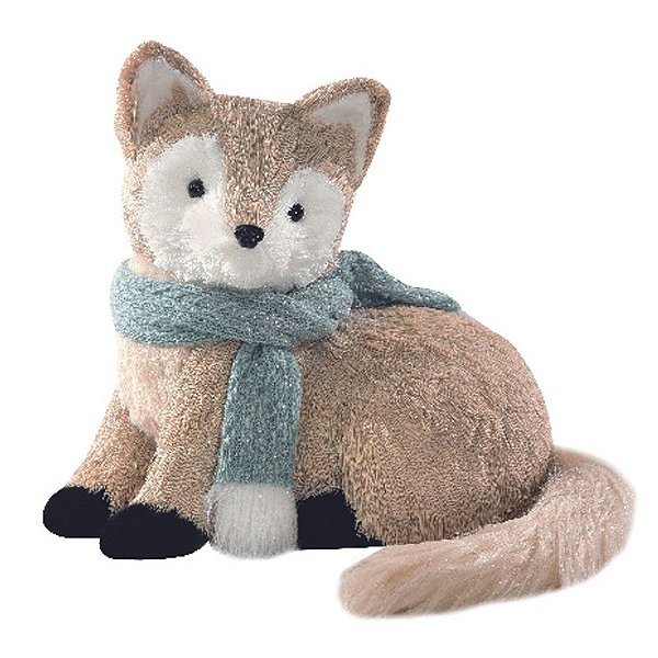 Raposa Decorativo com Cachecol Azul Bege 26cm (Hortela) - 1 Un