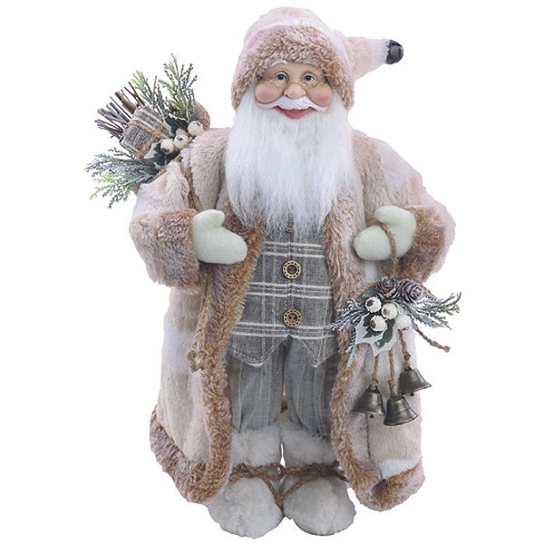 Noel com Galhos e Frutas BegBranco Verde  45cm  - 1 Un
