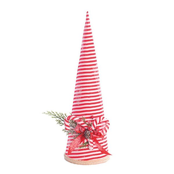 Cone Revestido Em Tecido Vermelho Branco  38cm  - 1 Un