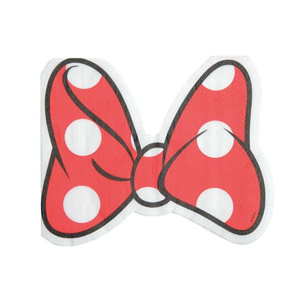 Guardanapo Papel Laço Minnie Vermelho Branco  33cm   - 1 Un