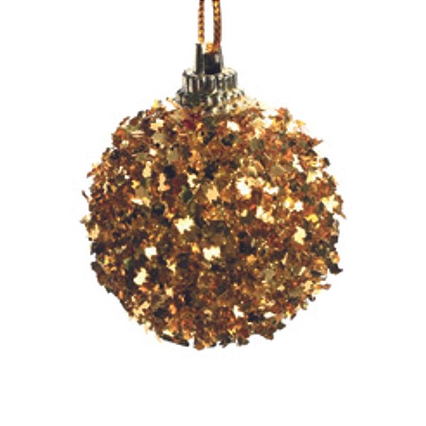 Bola com Glitter Ouro 4cm - Jogo com 12 Peças