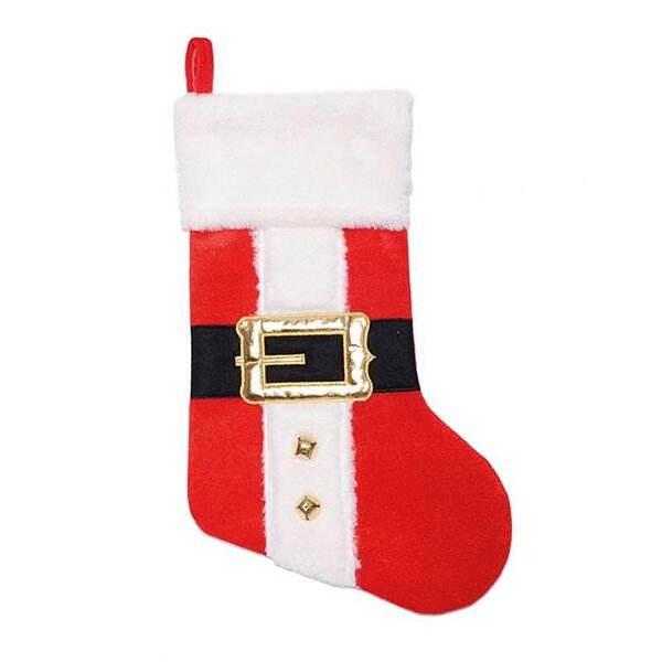 Bota Roupa Noel Vermelho Branco Preto 40cm - 1 Un