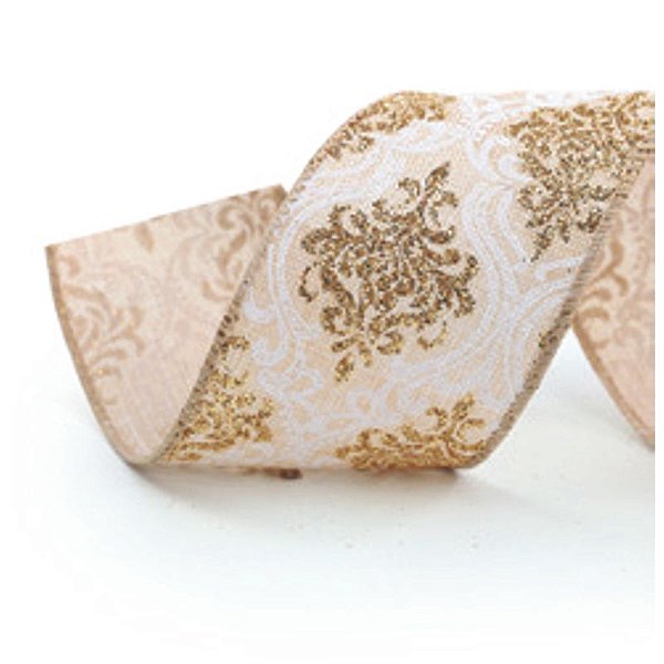 Fita Aramada Juta Arabesco Cru Ouro 6,3X9,14M - 1 Un