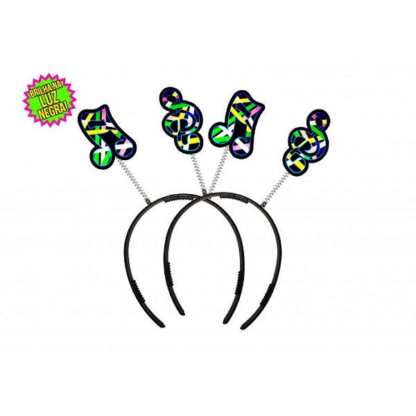 Tiara Notas Musicais Neon - 10 Un
