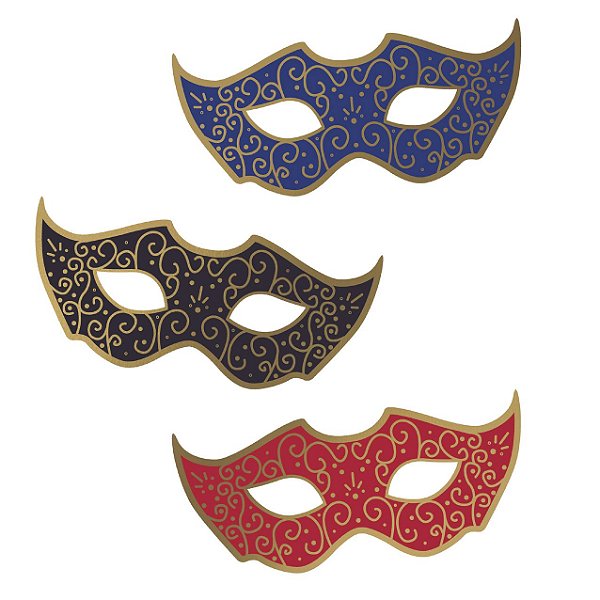 Máscara Grande Metalizada Festou Sortido - 1 Un