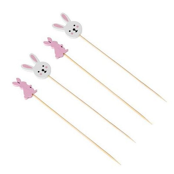 Palito em Bambu Para Petiscos 12cm Páscoa Diversos - 20 Un