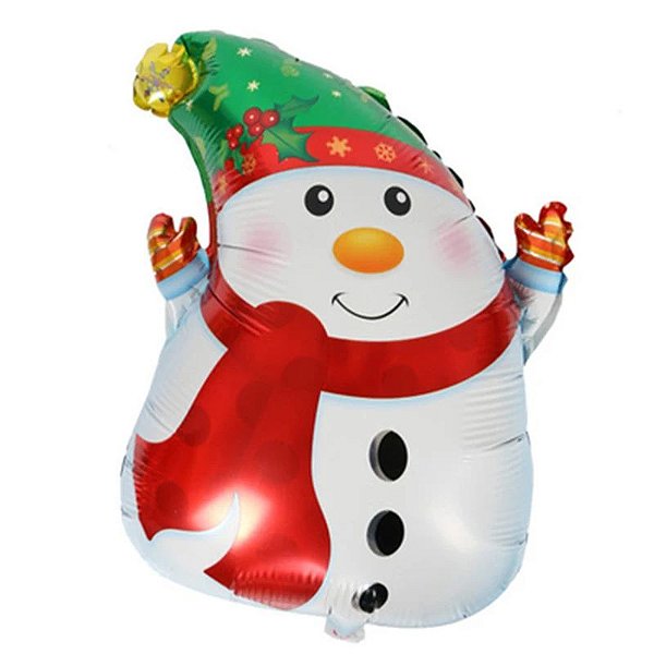 Balão Metalizado Boneco de Neve 60cm - 1 un
